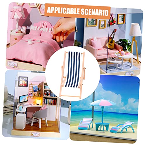 Mikinona 4 Stück Miniatur Strandstuhl mit Streifenmuster Puppenhaus Deko Bunte Gartenmöbel für DIY Foto Requisiten Vielseitig Einsetzbar von Mikinona
