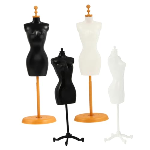 Mikinona 4 Stück Miniature Doll Clothes Stand Teiliges Stabile Kunststoff Mannequin Halter für Puppenhaus Deko und Puppenkleider Vielseitig Verwendbar für Shirts und Schmuckdisplay von Mikinona