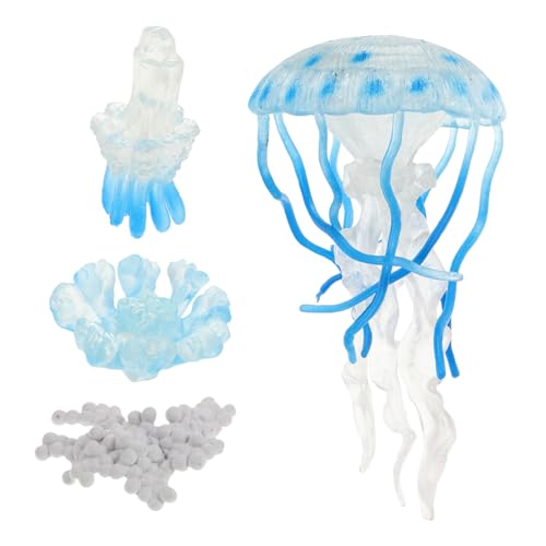 Mikinona 4 Stück Realistische Quallen Figuren Aquarium Dekoration Lernspielzeug Lebenszyklus Modell Pädagogisch Anschaulich Fischteich Ornament von Mikinona