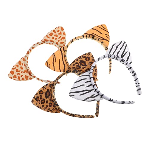 Mikinona 4 Stück Stirnband mit Tierohren Halloween tierische stirnbänder Kostüm Tigerohren für drucken Zebra Ohren eines erwachsenen Tieres Katzenohren Leoparden-Accessoires Stoff Mikinona 4 Stück Stirnband mit Tierohren Halloween tierische stirnbänder Kostüm Tigerohren für drucken Zebra Ohren eines erwachsenen Tieres Katzenohren Leoparden-Accessoires Stoff von Mikinona