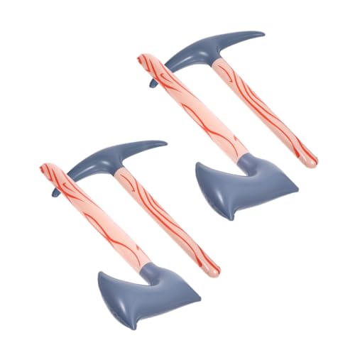 Mikinona 4 Stück Teiliges Aufblasbares Spielzeugbeil Realistisches Axt Requisit für Halloween Kostüm Schnelle Befüllung Strapazierfähiges Material für Karneval Geburtstagsfeiern und von Mikinona