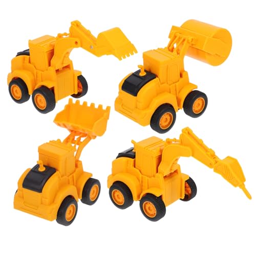 Mikinona 4 Stück Teiliges Baufahrzeug Realistische Baustellen Lkws Robustes Modellauto für Jungen Ab Jahren Fördert Kreativität und Fantasievolles im Freien von Mikinona
