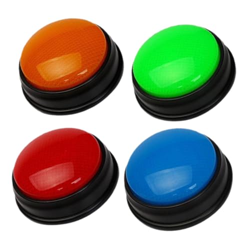 Mikinona 4 Stück Teiliges Game Buzzer mit Licht und Sound Interaktives Lernspielzeug für Klassenzimmer Spielshows und Familienwettbewerbe Vielseitiger Antwortsummer mit Farbigem Blitzlicht von Mikinona