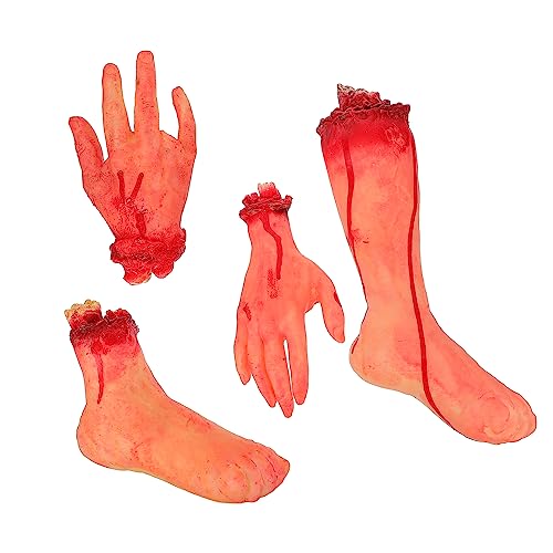 Mikinona 4 Stück Teiliges Halloween Deko mit Realistischen Vinylbasierten Gebrochenen Händen und Füßen Langlebig und Wiederverwendbar für Gruselige Spukhaus und Partykulissen Mikinona 4 Stück Teiliges Halloween Deko mit Realistischen Vinylbasierten Gebrochenen Händen und Füßen Langlebig und Wiederverwendbar für Gruselige Spukhaus und Partykulissen von Mikinona