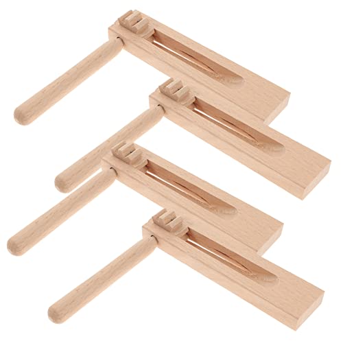 Mikinona 4 Stück Teiliges Holz Kastagnetten für Pädagogisches Musikinstrument Geräuschmacher für Junge Musikalischen Früherziehung Sicher und Kindgerecht Mikinona 4 Stück Teiliges Holz Kastagnetten für Pädagogisches Musikinstrument Geräuschmacher für Junge Musikalischen Früherziehung Sicher und Kindgerecht von Mikinona