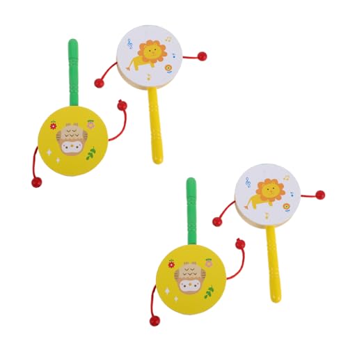 Mikinona 4 Stück Teiliges Holz Percussion Set mit Cartoon Tier Design Kindgerechte Handrasseln Löwe Eule Fördert Rhythmusgefühl und Frühe Musikalische Bildung für Kleinkinder und Mikinona 4 Stück Teiliges Holz Percussion Set mit Cartoon Tier Design Kindgerechte Handrasseln Löwe Eule Fördert Rhythmusgefühl und Frühe Musikalische Bildung für Kleinkinder und von Mikinona