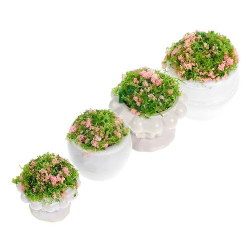 Mikinona 4 Stück Teiliges Künstlicher Pflanzendekoration Miniatur Garten Ornamente für DIY Tischdekoration Geeignet für Kreative Modelle und Mikro Landschaften von Mikinona