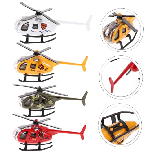 Mikinona 4 Stück Teiliges Metall flugzeugmodell Mini Hubschrauber für Realistische Flugzeug Deko für Wohnzimmer Büro Sammler Geschenk Robuste Handwerkskunst von Mikinona