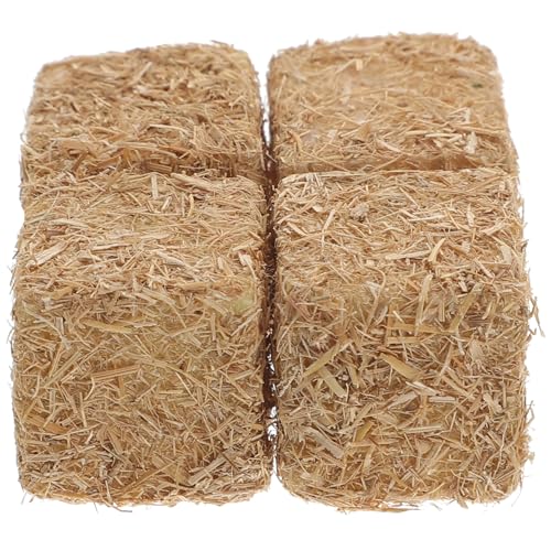 Mikinona 4 Stück Teiliges Mini Heuhaufen Realistisch Künstlich Wetterfest Gartendeko Bauernhof Herbst DIY Dekoration für Garten und Outdoor Szenen von Mikinona