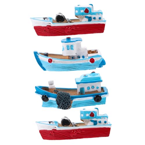 Mikinona 4 Stück Teiliges Miniatur Resin Fischkutter Deko Boot Handgefertigt Robust Kleine Tischdekoration für Puppenhaus und Mikinona 4 Stück Teiliges Miniatur Resin Fischkutter Deko Boot Handgefertigt Robust Kleine Tischdekoration für Puppenhaus und von Mikinona