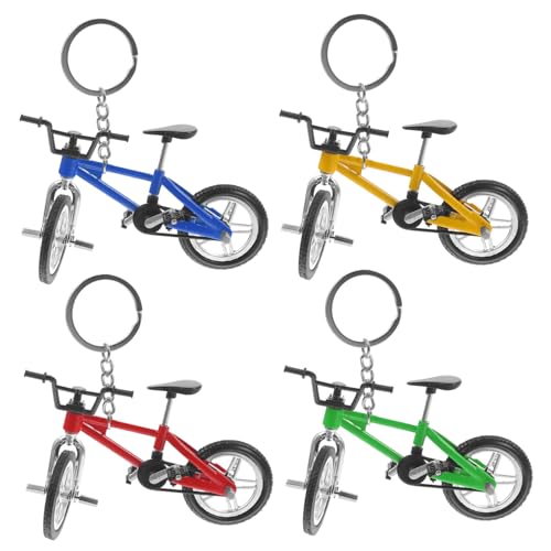 Mikinona 4 Stück Teiliges Modell Finger Mountain Bike Schlüsselanhänger Dekorative Miniatur Fahrräder Gelb Rot Blau und Grün für Sammler Mikinona 4 Stück Teiliges Modell Finger Mountain Bike Schlüsselanhänger Dekorative Miniatur Fahrräder Gelb Rot Blau und Grün für Sammler von Mikinona