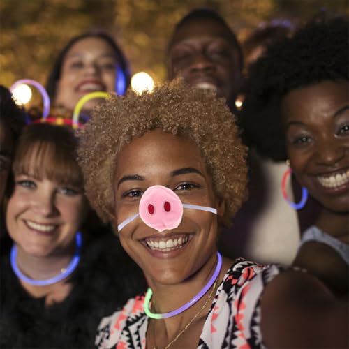 Mikinona 4 Stück Teiliges Pig Nose aus Weichem Langlebig und Bequem mit Elastischem Band für Sicheren Halt für Halloween Cosplay und Karneval Tierkostüm Zubehör von Mikinona
