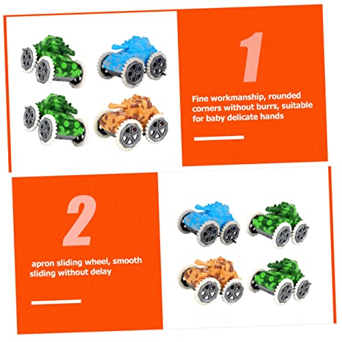 Mikinona 4 Stück Teiliges Pull Back Panzer modellspielzeug Kunststofffahrzeug mit Gleitfunktion Pädagogisches Kinderspielzeug für Jungen und Mädchen Fördert Kreativität und Motorische von Mikinona