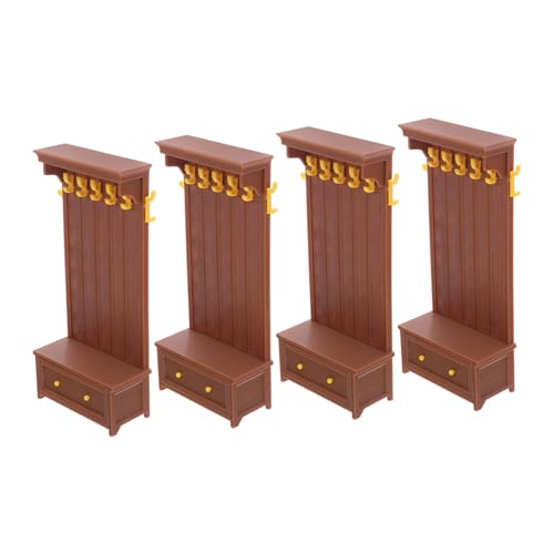 Mikinona 4 Stück Teiliges Puppenhaus Möbelset Miniatur Holzschrank für Rollenspiel und Dekoration Interaktives Lernspielzeug Leicht und Tragbar von Mikinona