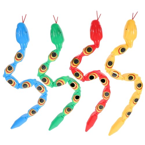Mikinona 4 Stück Teiliges Realistische Schlangenspielzeuge Gelenkige Wiggly Snake Figuren in Blau Gelb Rot Grün als Lustige Scherzartikel und Halloween Deko für Garten Party und Mikinona 4 Stück Teiliges Realistische Schlangenspielzeuge Gelenkige Wiggly Snake Figuren in Blau Gelb Rot Grün als Lustige Scherzartikel und Halloween Deko für Garten Party und von Mikinona