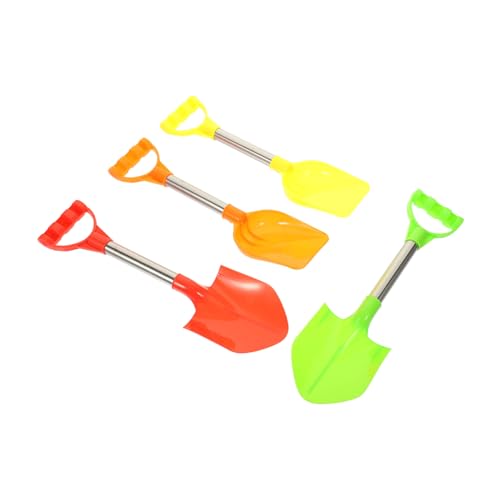Mikinona 4 Stück Teiliges Sandspielzeug mit Edelstahl schaufeln Leichte Tragbare Strandschaufeln Bunte Outdoor Sandspielzeug für Strand Garten Sandkasten für Zufällige Zufällige Farbe von Mikinona