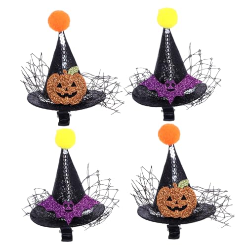 Mikinona 4 Stück Teiliges Spitze Hexenhut Haarspangen Modischer Haarschmuck für Mädchen Halloween Cosplay Party Zubehör Langlebig und Dekorativ Mikinona 4 Stück Teiliges Spitze Hexenhut Haarspangen Modischer Haarschmuck für Mädchen Halloween Cosplay Party Zubehör Langlebig und Dekorativ von Mikinona