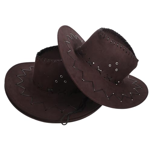 Mikinona 4 Stück Teiliges Western Cowgirl Strohhut mit Verstellbarem Kinnband Langlebig und Sicher für Mottoparty Karneval und Westernkostüm Unisex Partyhut in Dunklem Kaffee Mikinona 4 Stück Teiliges Western Cowgirl Strohhut mit Verstellbarem Kinnband Langlebig und Sicher für Mottoparty Karneval und Westernkostüm Unisex Partyhut in Dunklem Kaffee von Mikinona