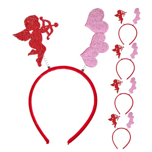 Mikinona 4 Stück Valentinstag Haarreifen Herzform Haarschmuck für Hochzeiten und Partys Geschenkidee von Mikinona