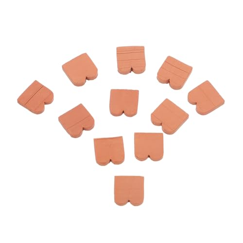 Mikinona 40 Stück Mini Dachziegel aus Robustem Wellendesign Realistische Kleine Modellziegel für Puppenhaus Garten Dekoration DIY Basteln in Braun von Mikinona