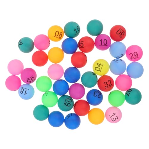 Mikinona 40 Stück Teiliges Bunte Bingo Nummernkugeln aus Kunststoff Nummeriert Vielseitig für Partyspiele Geburtstagsfeiern Bar Partys und Tombola ziehungen Kleine Farbenfrohe Raffle bälle von Mikinona