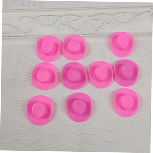 Mikinona 40 Stück Teiliges Mini Cowboy Hüte aus Kunststoff Rosa Miniatur Western Hüte für Puppenkostüme Partydekorationen und DIY Spielzeugzubehör Leicht Kompakt und Wiederverwendbar von Mikinona