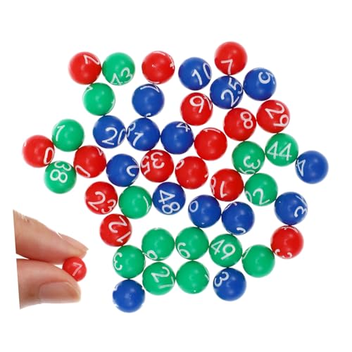 Mikinona 49 Stück Teiliges Bingo Raffle spielbälle Robuste Kunststoffkugeln mit Klarer Nummerierung Farbige Lotteriebälle für Partyspiele Kompakt und Transportabel für Tombola und von Mikinona