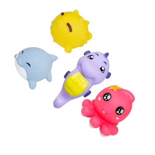 Mikinona 4Stücke Teiliges Lustiges Quietschendes Tier Badespielzeug für und Octopus Formen für Badewanne Duschen Sicheres und Leichtes von Mikinona