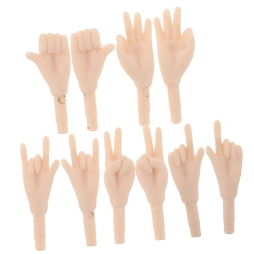 Mikinona 5 Paare Bewegliche Puppenhände aus Kunststoff Beige Ersatzteile für Puppenherstellung Kreatives DIY Zubehör für Kleine Hände Geeignet für Prinzessinnen kostüme und Fantasievolles von Mikinona