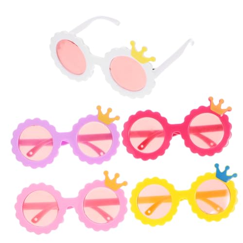 Mikinona 5 Paare Mini Puppen Sonnenbrillen aus Kunststoff Bunte Kleine Puppenbrillen Lustige Puppenaccessoires für DIY Bastelprojekte Robust und Modisch für Puppen Vielseitig Einsetzbar von Mikinona