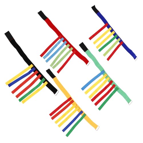 Mikinona 5 Sätze Teiliges Interaktives Reaktionstraining Pull Tail Gürtel Bunte Outdoor Spiel Team Sport Zubehör für Hand Auge Koordination und Soziale Entwicklung von Mikinona