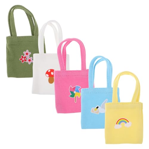Mikinona 5 Stück Mini Canvas Schultertaschen Bunte Miniatur Handtaschen für Puppenhaus Szenen Doll Kleidung Zubehör Robuste Stofftaschen für DIY Puppen Outfits Mikinona 5 Stück Mini Canvas Schultertaschen Bunte Miniatur Handtaschen für Puppenhaus Szenen Doll Kleidung Zubehör Robuste Stofftaschen für DIY Puppen Outfits von Mikinona