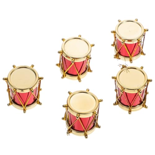 Mikinona 5 Stück Miniatur Schlagzeug Modell Teiliges Set für Puppenhaus Dekoration Hochwertiges Mini Musikinstrument aus Ausgezeichnete Verarbeitung Kreative Details Perfektes für Sammler von Mikinona