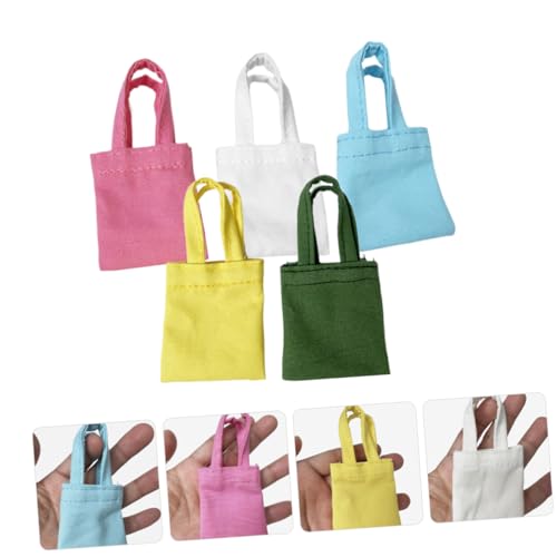 Mikinona 5 Stück Puppenhaus Zubehör Robuste Mini Schultertaschen in Farben Stilvolle Deko für Puppenhaus und Puppenkleidung von Mikinona