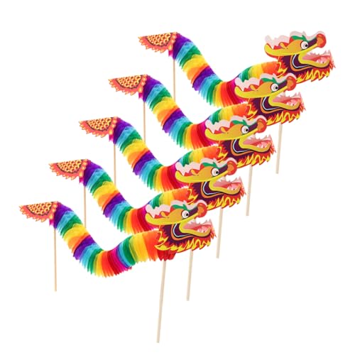 Mikinona 5 Stück Teiliges Chinesisches Neujahrs-Drachen-deko Papier Handgefertigte Leichte für Frühlingsfest-Party Bunte Tisch Fotorequisiten Traditionelles Lunar-dekor Mikinona 5 Stück Teiliges Chinesisches Neujahrs-Drachen-deko Papier Handgefertigte Leichte für Frühlingsfest-Party Bunte Tisch Fotorequisiten Traditionelles Lunar-dekor von Mikinona