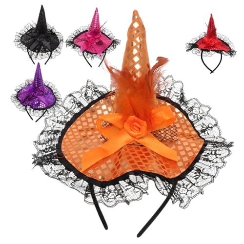 Mikinona 5 Stück Teiliges Halloween Haarreif mit Pailletten Leichte Langlebige Hexen Haarreifen in Rot Rosa Orange und Schwarz Cosplay Haarschmuck für Erwachsene für Bühnenauftritte und Mikinona 5 Stück Teiliges Halloween Haarreif mit Pailletten Leichte Langlebige Hexen Haarreifen in Rot Rosa Orange und Schwarz Cosplay Haarschmuck für Erwachsene für Bühnenauftritte und von Mikinona