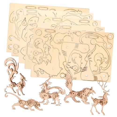 Mikinona 5 Stück Teiliges Holz Tierpuzzle DIY Kreativmodell für Erwachsene Konzentration Hand Auge Koordination und Räumlichem Denken als und Dekoration Mikinona 5 Stück Teiliges Holz Tierpuzzle DIY Kreativmodell für Erwachsene Konzentration Hand Auge Koordination und Räumlichem Denken als und Dekoration von Mikinona