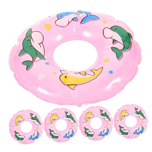 Mikinona 5 Stück Teiliges Mini Schwimmring Bunte Miniatur Schwimmringe Deko für Puppenhaus Fotorequisiten Kompakte Lebensechte Details Niedliche Mini Haus Accessoires von Mikinona