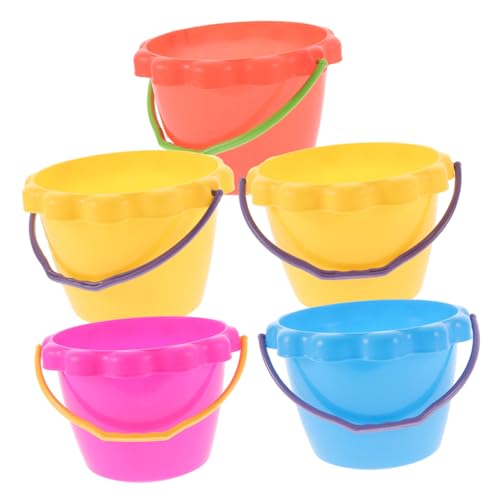 Mikinona 5 Stück Teiliges Sandspielzeug mit Robustem Kunststoff Eimer für Farbenfrohes Strandspielzeug Kreativität Vorstellungskraft und Sozialem Spiel Am Strand und Zufällige Farbe von Mikinona