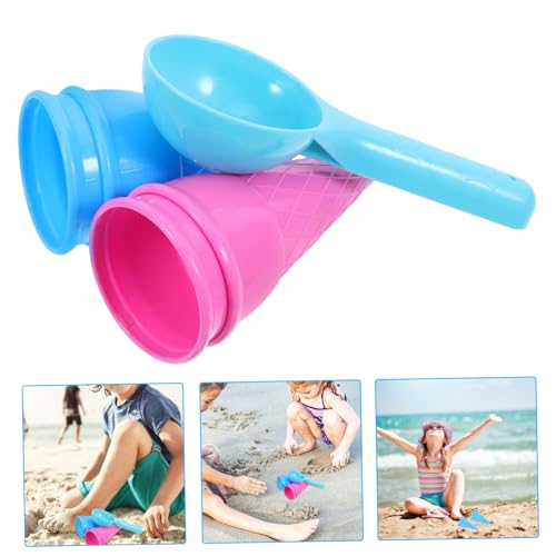 Mikinona 5 Stück Teiliges Strandspielzeug Eiscreme Schaufeln Bunte Sandspielzeuge für Draußen von Kreativität und Sozialer Interaktion Zufällige Farbe von Mikinona