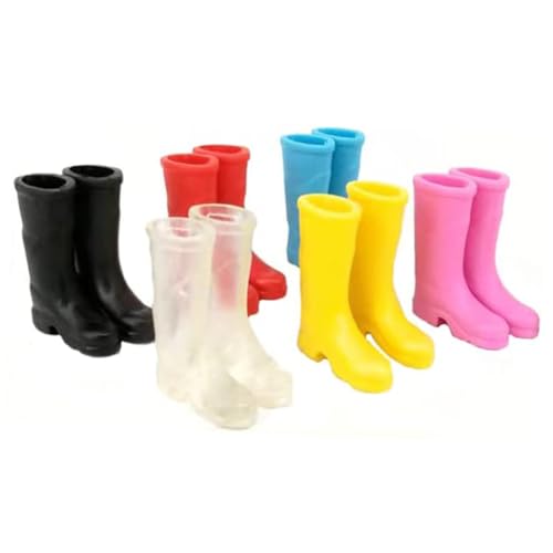 Mikinona 6 Paare Puppenhaus Zubehör Realistische Kleine Gummistiefel für Mini Haus und Gartendeko von Mikinona