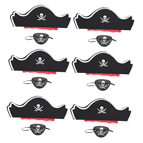 Mikinona 6 Sätze Teiliges Piratenkostüm mit Piratenhüten und Augenklappen aus Hautfreundlichem Material Zubehör für Halloween Karneval Theater und Piraten Partys Mikinona 6 Sätze Teiliges Piratenkostüm mit Piratenhüten und Augenklappen aus Hautfreundlichem Material Zubehör für Halloween Karneval Theater und Piraten Partys von Mikinona