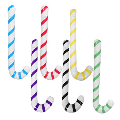 Mikinona 6 Stück Aufblasbare Candy Cane Weihnachtsdeko in Bunten Farben Interaktives Partyzubehör für Spiele und Aktivitäten Lebendige Weihnachtsatmosphäre für Geburtstage Hochzeiten und von Mikinona