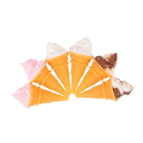 Mikinona 6 Stück Eiskegelmodell Realistisches EIS Miniatur dekorativ EIS Eiscreme-Requisite Harz von Mikinona
