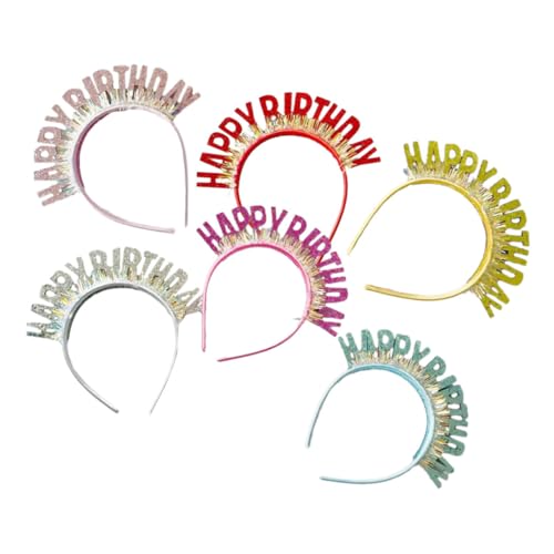 Mikinona 6 Stück Glänzendes Stirnband Und Party-stirnband-dekoration Geburtstagskopfschmuck Haarbänder Zum Geburtstag Feierstadbänder Stirnbänder Für Partys Glitzer-vliesstoff Mikinona 6 Stück Glänzendes Stirnband Und Party-stirnband-dekoration Geburtstagskopfschmuck Haarbänder Zum Geburtstag Feierstadbänder Stirnbänder Für Partys Glitzer-vliesstoff von Mikinona