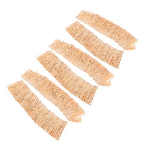 Mikinona 6 Stück Künstliche Strohdächer Simuliertes Dach Stroh Stroh Zum Basteln Kleines Strohdach Grasdach DIY Minidach von Mikinona
