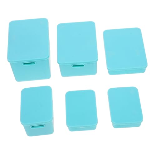 Mikinona 6 Stück Mini Aufbewahrungsboxen mit Deckel Kleine Stapelbare Kunststoff-behälter für Puppenhaus Miniatur Deko und Vielseitige Mini Storage Boxen in Grün von Mikinona