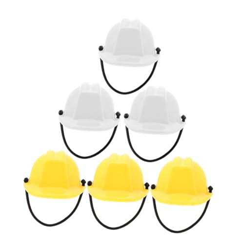 Mikinona 6 Stück Mini Baustellenhelme aus Kunststoff Farblich Sortiert Weiß und Gelb Miniatur Puppenhelme mit Elastischem Band Vielseitig als Party deko Kuchenaufsatz für Geeignet Mikinona 6 Stück Mini Baustellenhelme aus Kunststoff Farblich Sortiert Weiß und Gelb Miniatur Puppenhelme mit Elastischem Band Vielseitig als Party deko Kuchenaufsatz für Geeignet von Mikinona