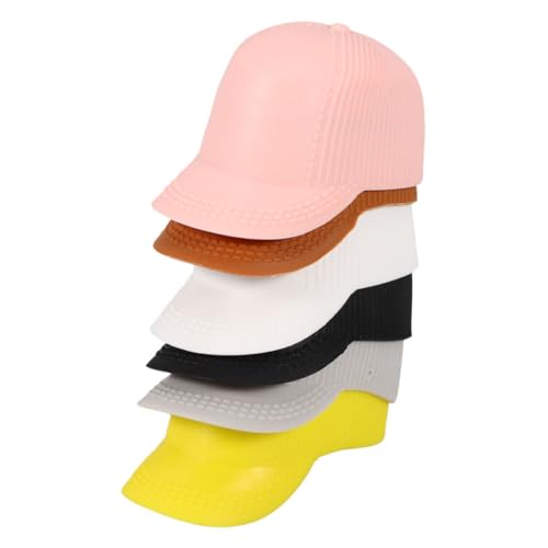 Mikinona 6 Stück Mini Puppen Dachkappen aus Kunststoff Realistische Puppen Sonnenmützen Vielseitige DIY Deko Accessoires Kreative Mini Hüte für Puppenhaus und Fotoshooting von Mikinona