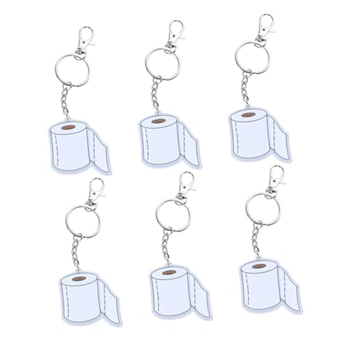 Mikinona 6 Stück Teiliges Acryl Schlüsselanhänger Toilettenpapier Design Lustige Anhänger für Frauen Einzigartige Accessoires für Taschen Kreativer Toilette Themen Schlüsselbund Mikinona 6 Stück Teiliges Acryl Schlüsselanhänger Toilettenpapier Design Lustige Anhänger für Frauen Einzigartige Accessoires für Taschen Kreativer Toilette Themen Schlüsselbund von Mikinona